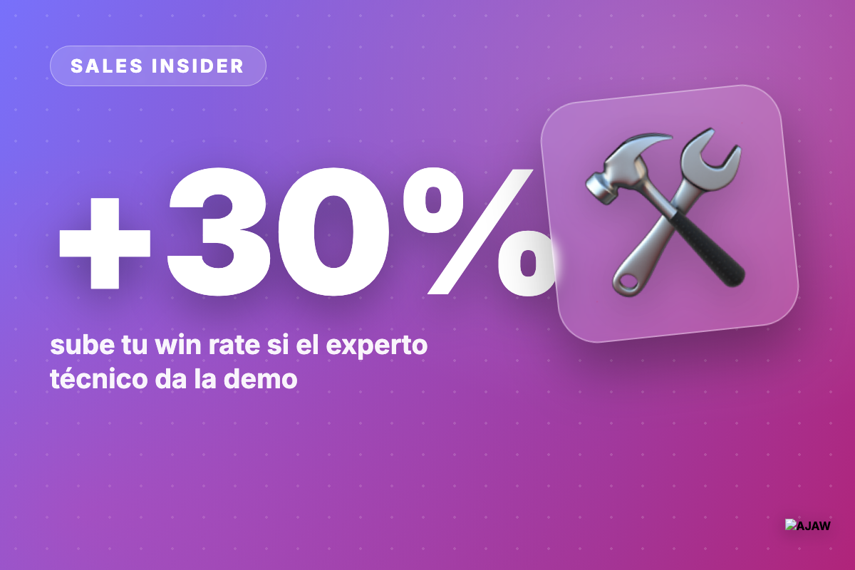 Sales Insider: Si el experto técnico da la demo, tu win rate sube 30%