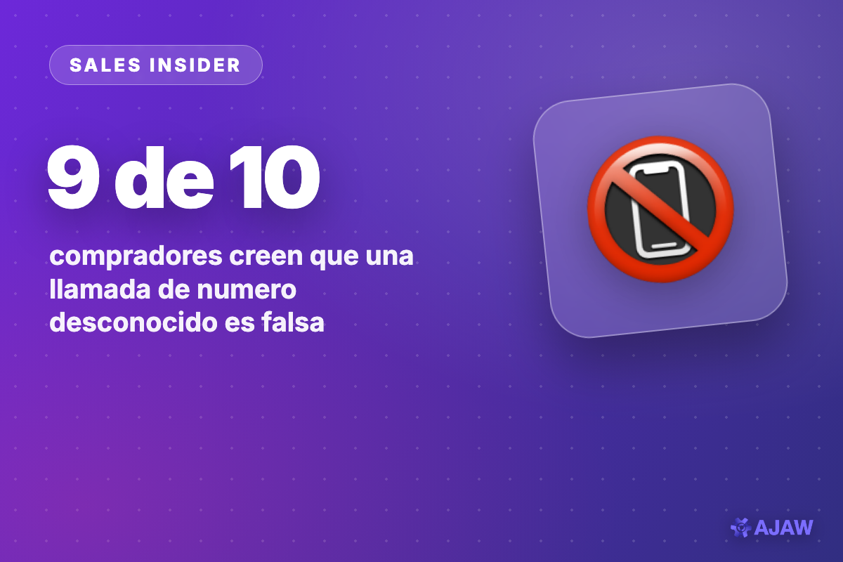 Sales Insider: 9 de cada 10 compradores creen que una llamada de número desconocido es falsa