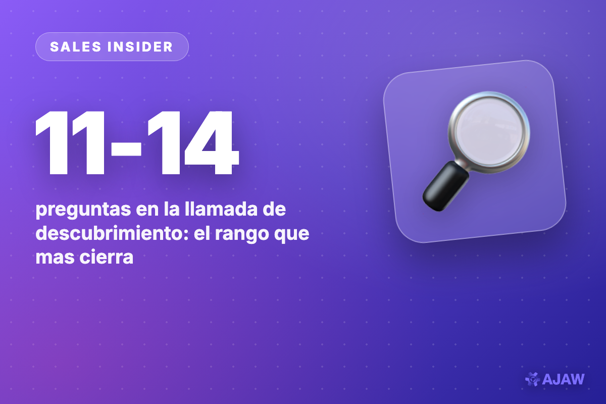 Sales Insider: El punto dulce del descubrimiento son 11 a 14 preguntas — ni una mas