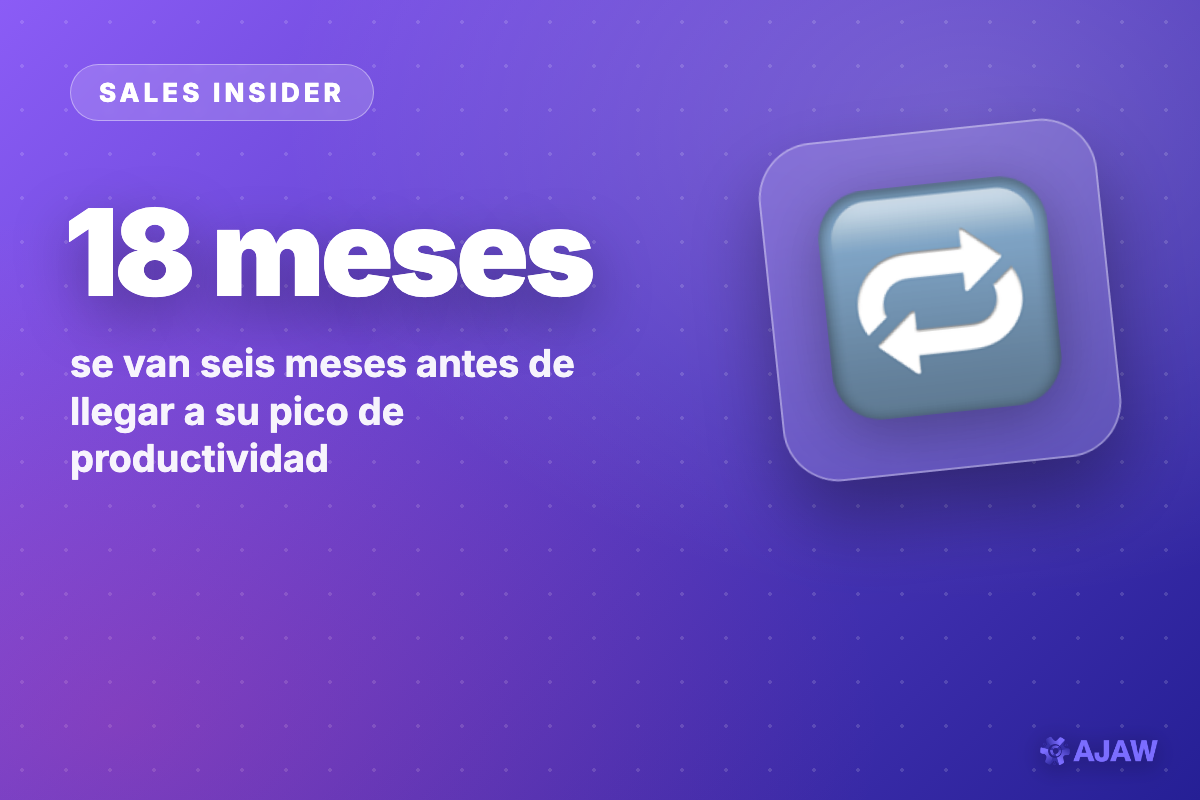 Sales Insider: El vendedor promedio dura 18 meses — y recién pega su mejor nivel a los 2 años